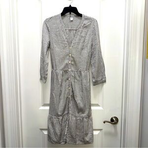 Old Navy Striped Button Front Midi Dress